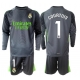 Real Madrid Thibaut Courtois #1 Målvakt Barnkläder Tredje matchtröja till baby 2025-26 Långärmad (+ Korta byxor) Billigt